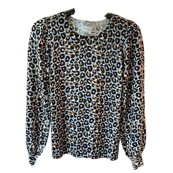 Hale Bob Black and White Puff Sleeve Blouse - Picture 1 of 5